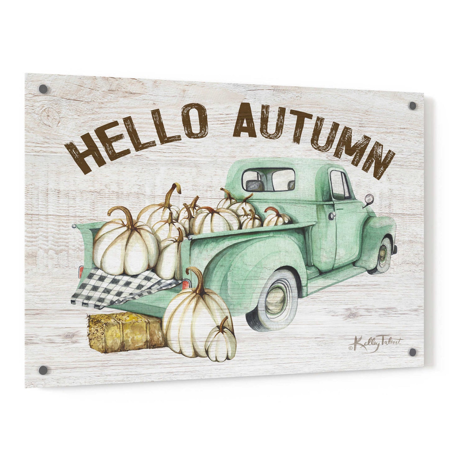 Epic Art 'Hello Autumn Vintage Truck' by Kelley Talent, Acrylic Glass Wall Art,36x24