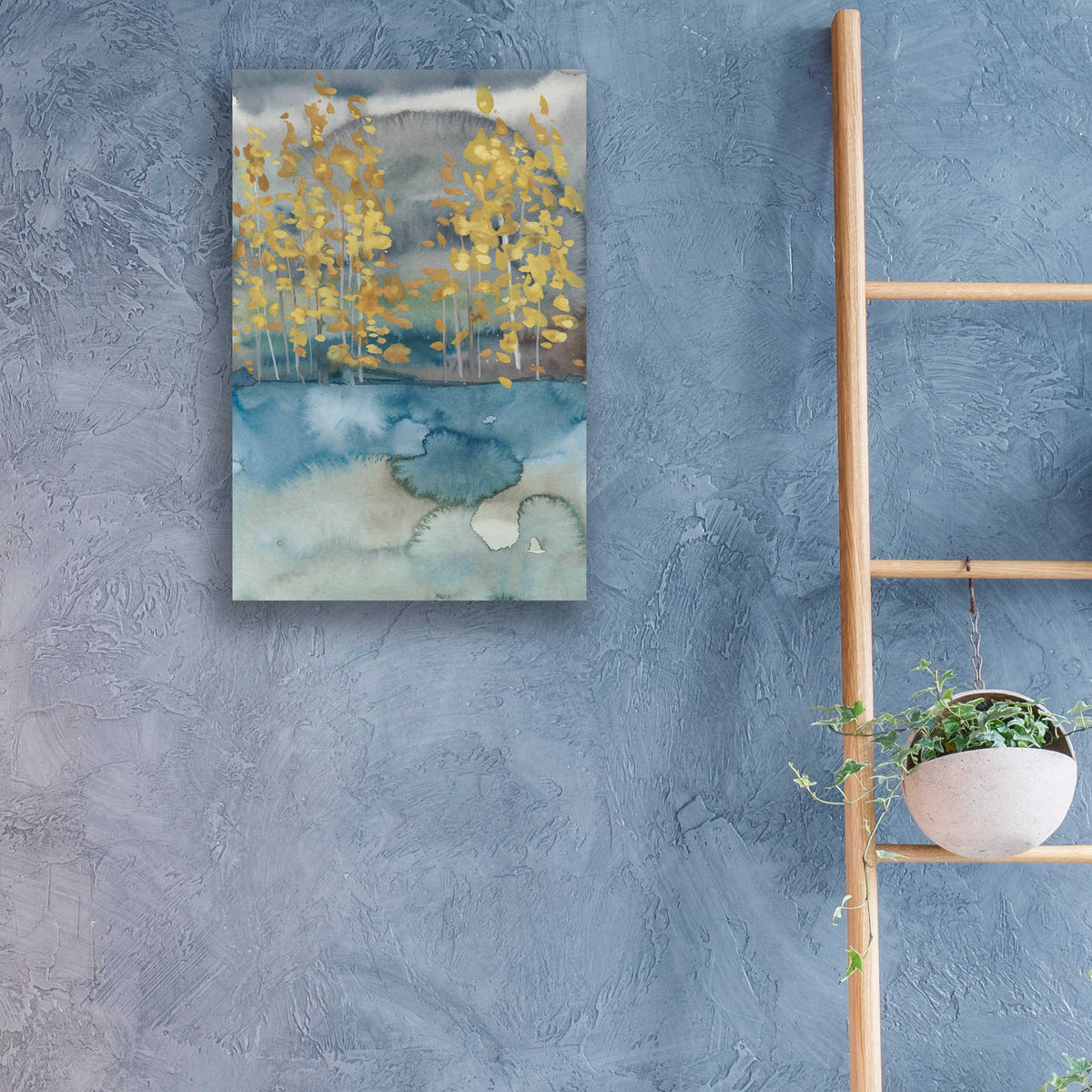 Epic Art 'Golden Trees I' by Chariklia Zarris, Acrylic Glass Wall Art,16x24