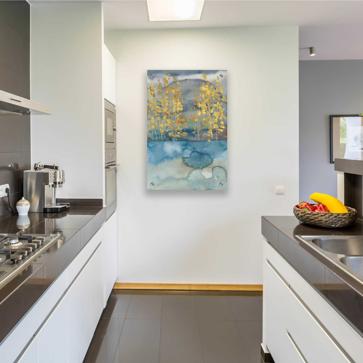 Epic Art 'Golden Trees I' by Chariklia Zarris, Acrylic Glass Wall Art,24x36