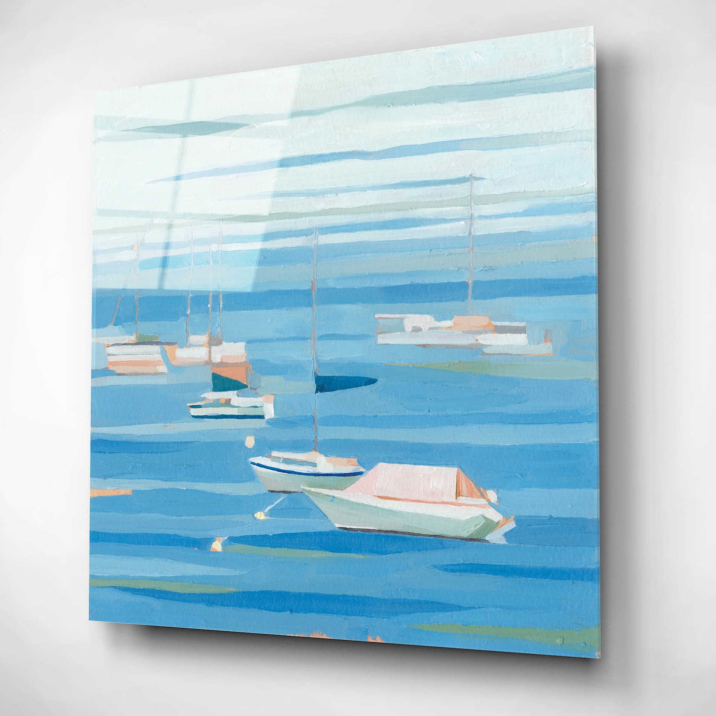 Epic Art 'Summer Regatta I' by Emma Scarvey, Acrylic Glass Wall Art,12x12