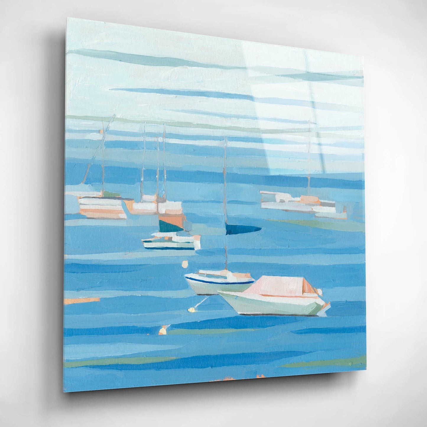 Epic Art 'Summer Regatta I' by Emma Scarvey, Acrylic Glass Wall Art,12x12