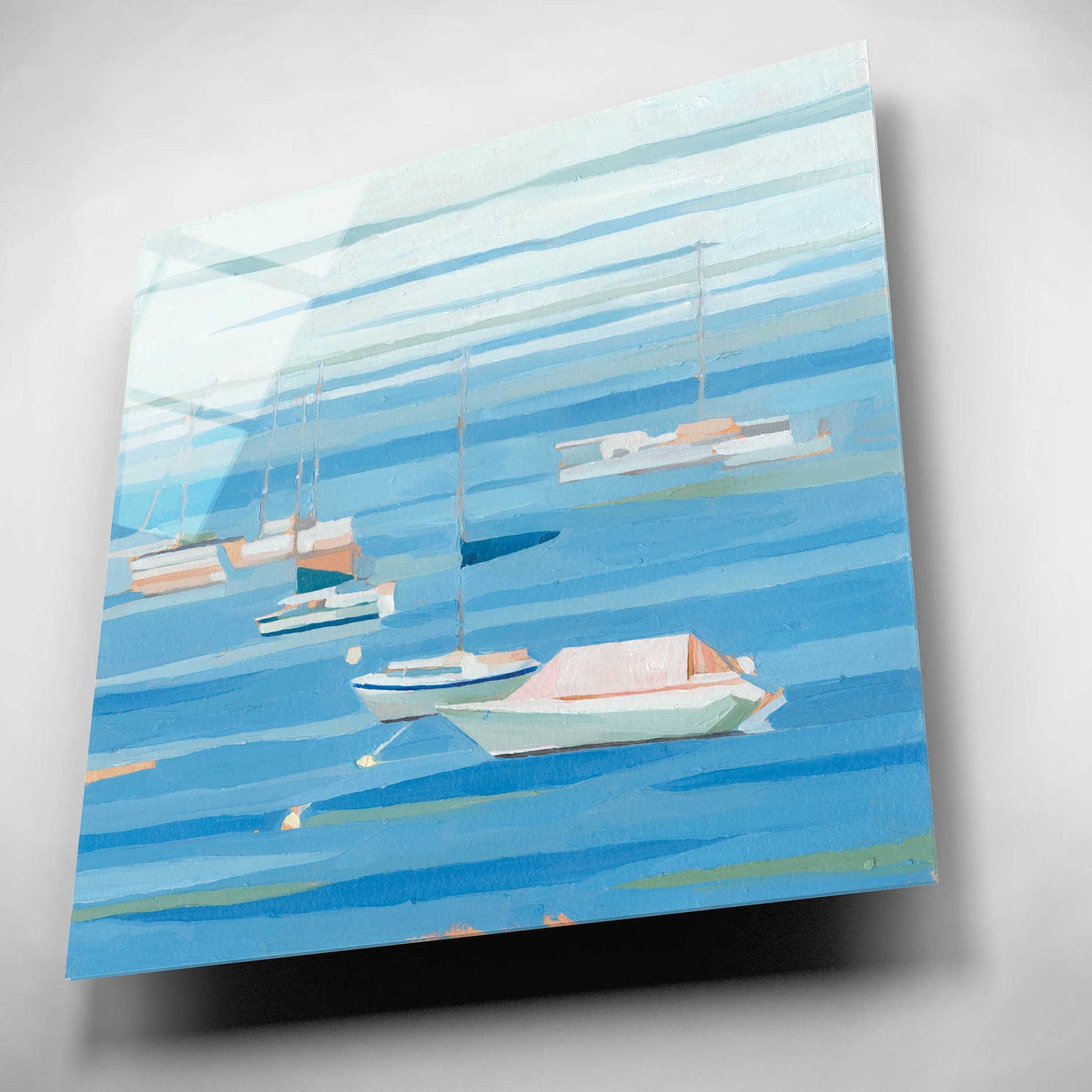 Epic Art 'Summer Regatta I' by Emma Scarvey, Acrylic Glass Wall Art,12x12