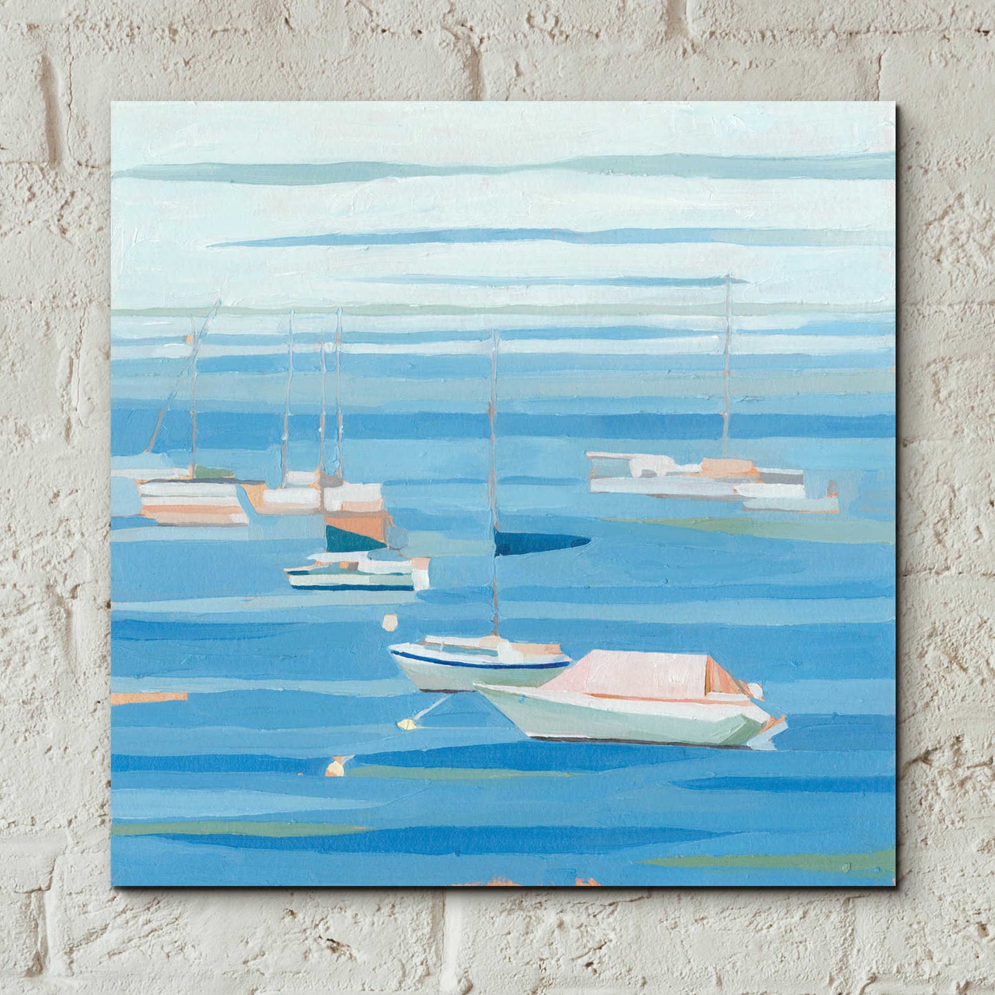 Epic Art 'Summer Regatta I' by Emma Scarvey, Acrylic Glass Wall Art,12x12