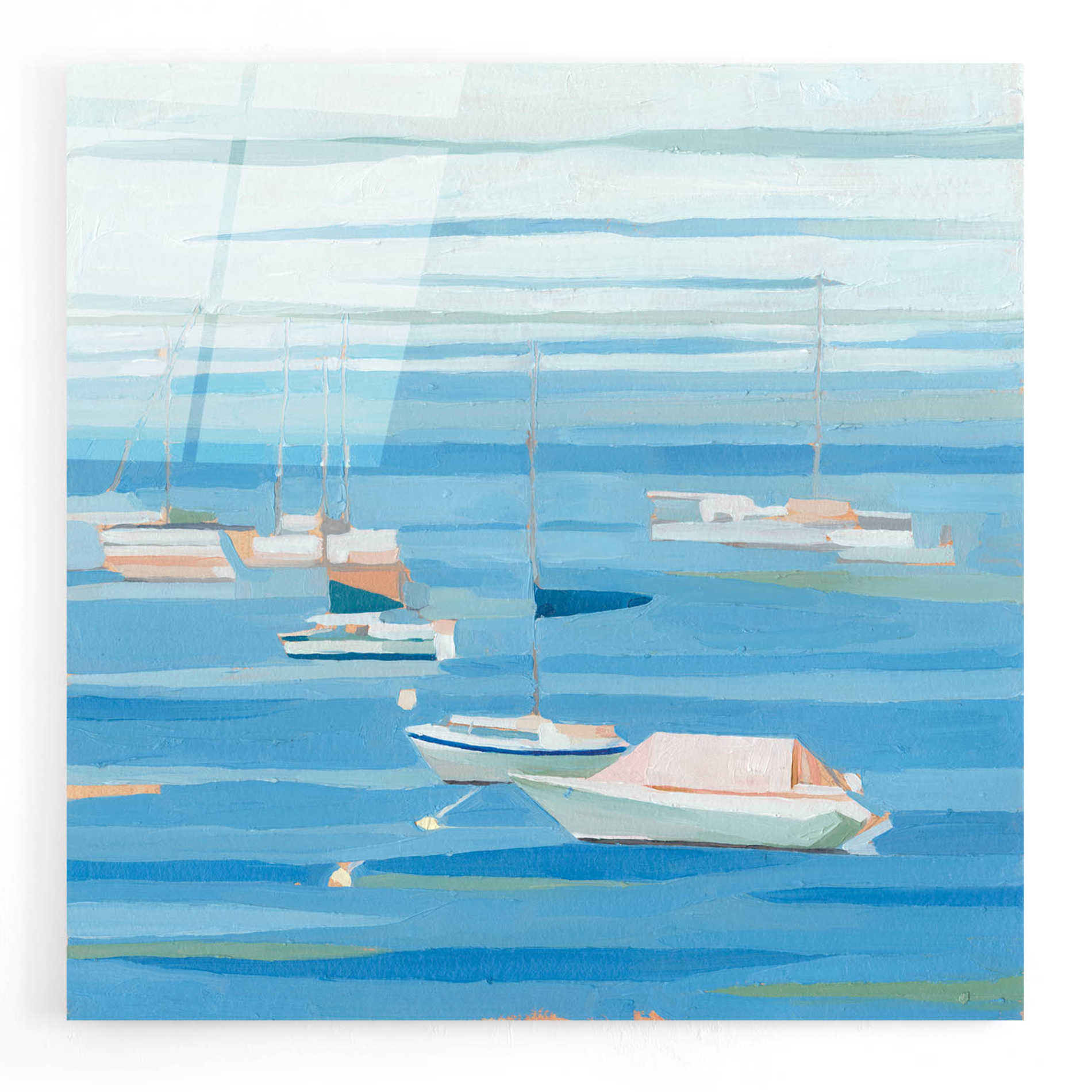 Epic Art 'Summer Regatta I' by Emma Scarvey, Acrylic Glass Wall Art,12x12