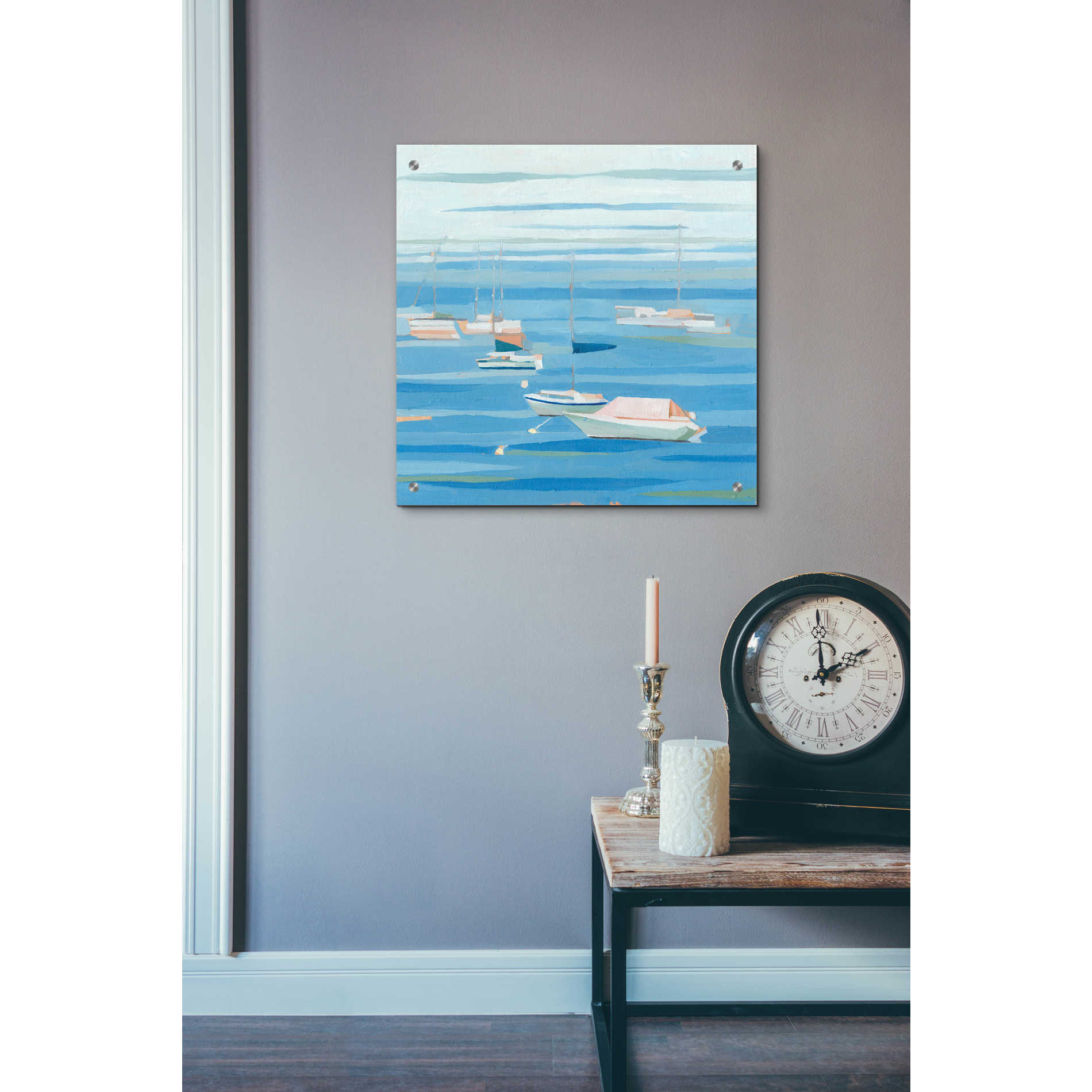 Epic Art 'Summer Regatta I' by Emma Scarvey, Acrylic Glass Wall Art,24x24