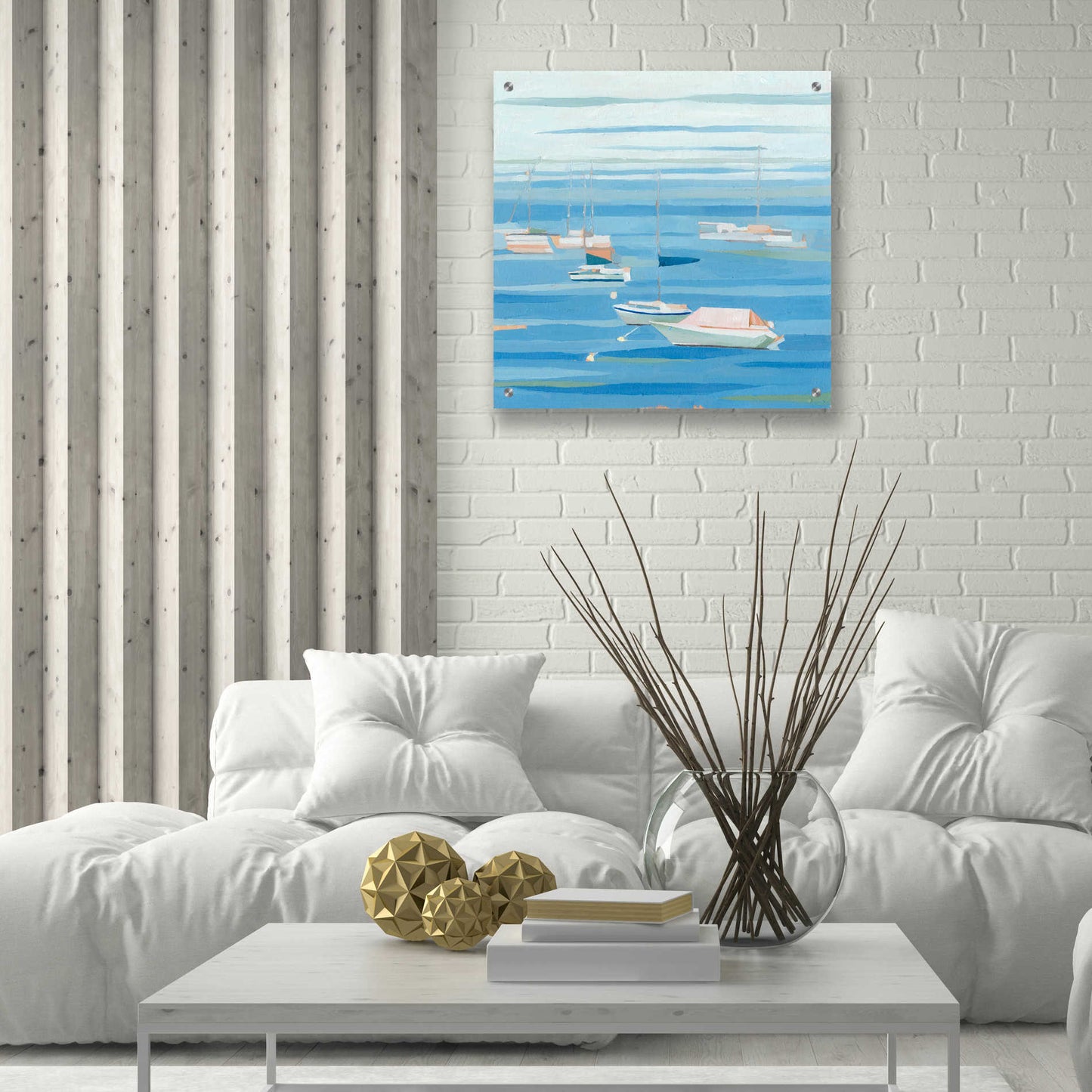 Epic Art 'Summer Regatta I' by Emma Scarvey, Acrylic Glass Wall Art,24x24