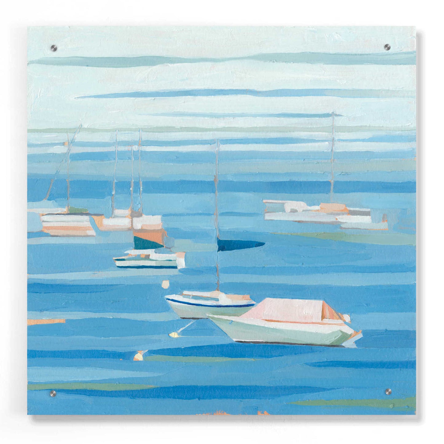 Epic Art 'Summer Regatta I' by Emma Scarvey, Acrylic Glass Wall Art,24x24