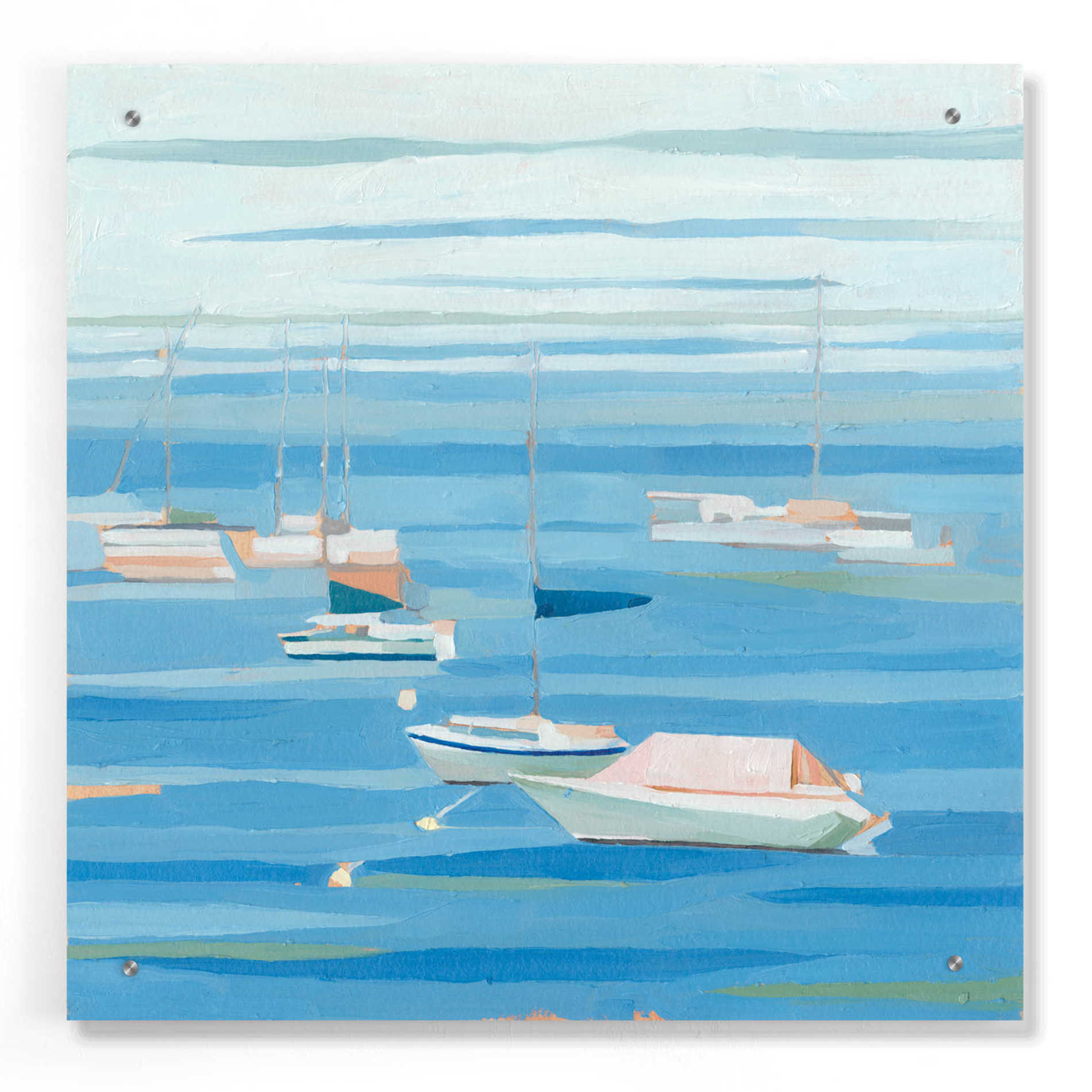 Epic Art 'Summer Regatta I' by Emma Scarvey, Acrylic Glass Wall Art,24x24