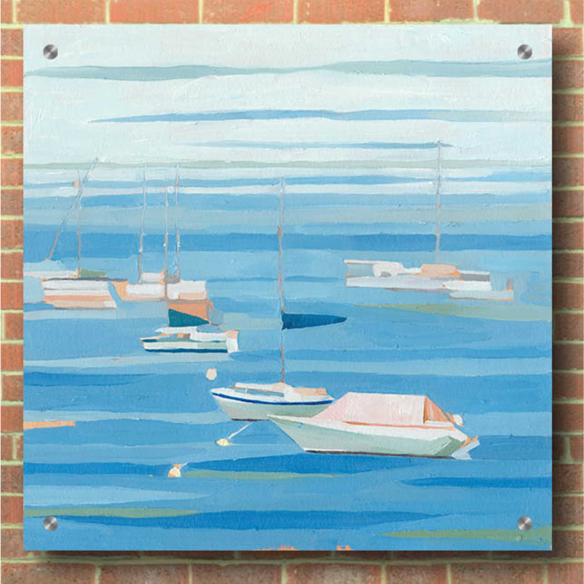 Epic Art 'Summer Regatta I' by Emma Scarvey, Acrylic Glass Wall Art,36x36