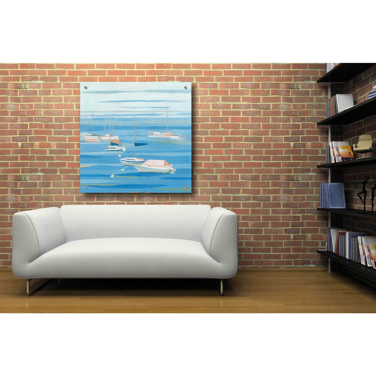 Epic Art 'Summer Regatta I' by Emma Scarvey, Acrylic Glass Wall Art,36x36