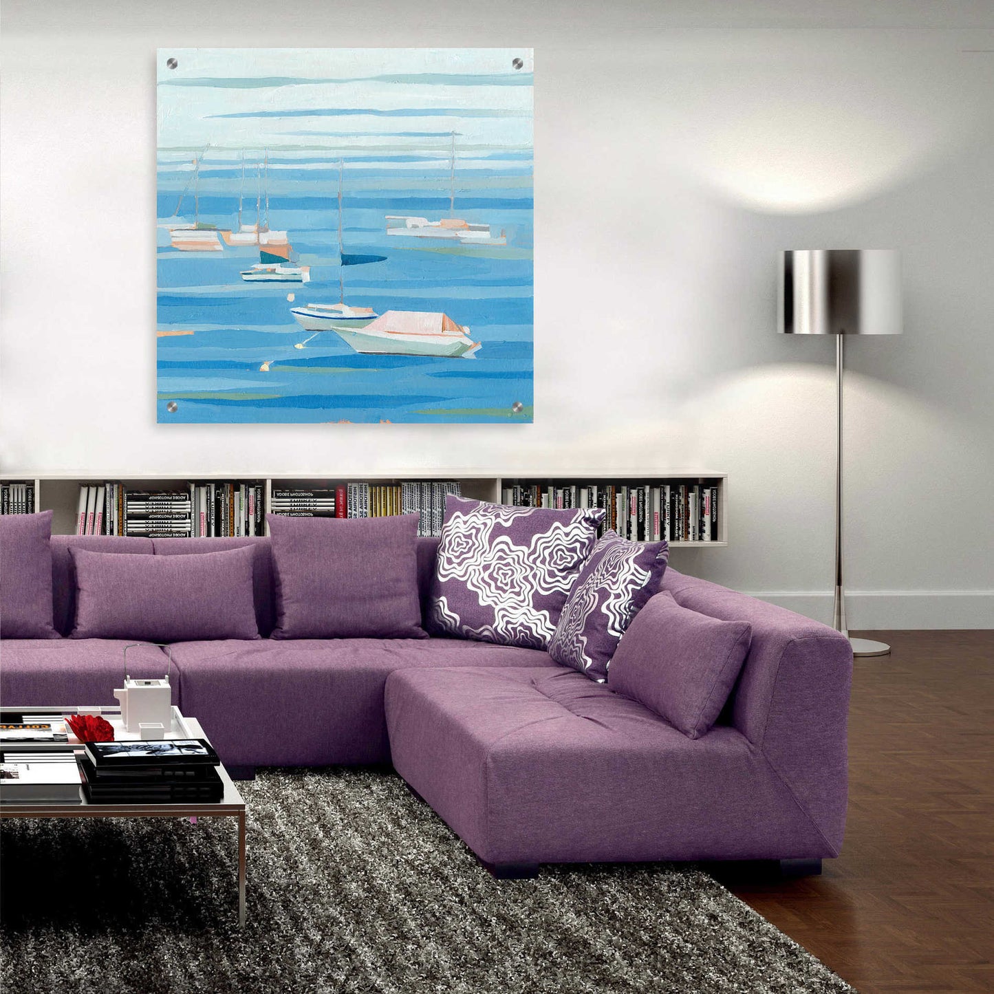 Epic Art 'Summer Regatta I' by Emma Scarvey, Acrylic Glass Wall Art,36x36