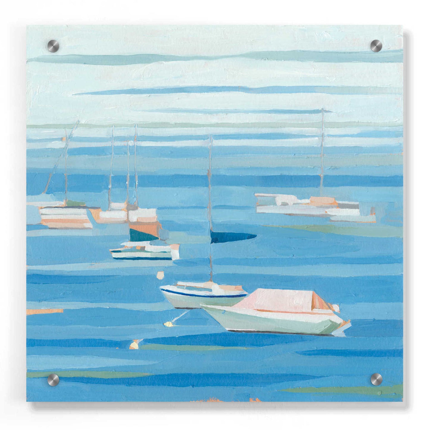 Epic Art 'Summer Regatta I' by Emma Scarvey, Acrylic Glass Wall Art,36x36