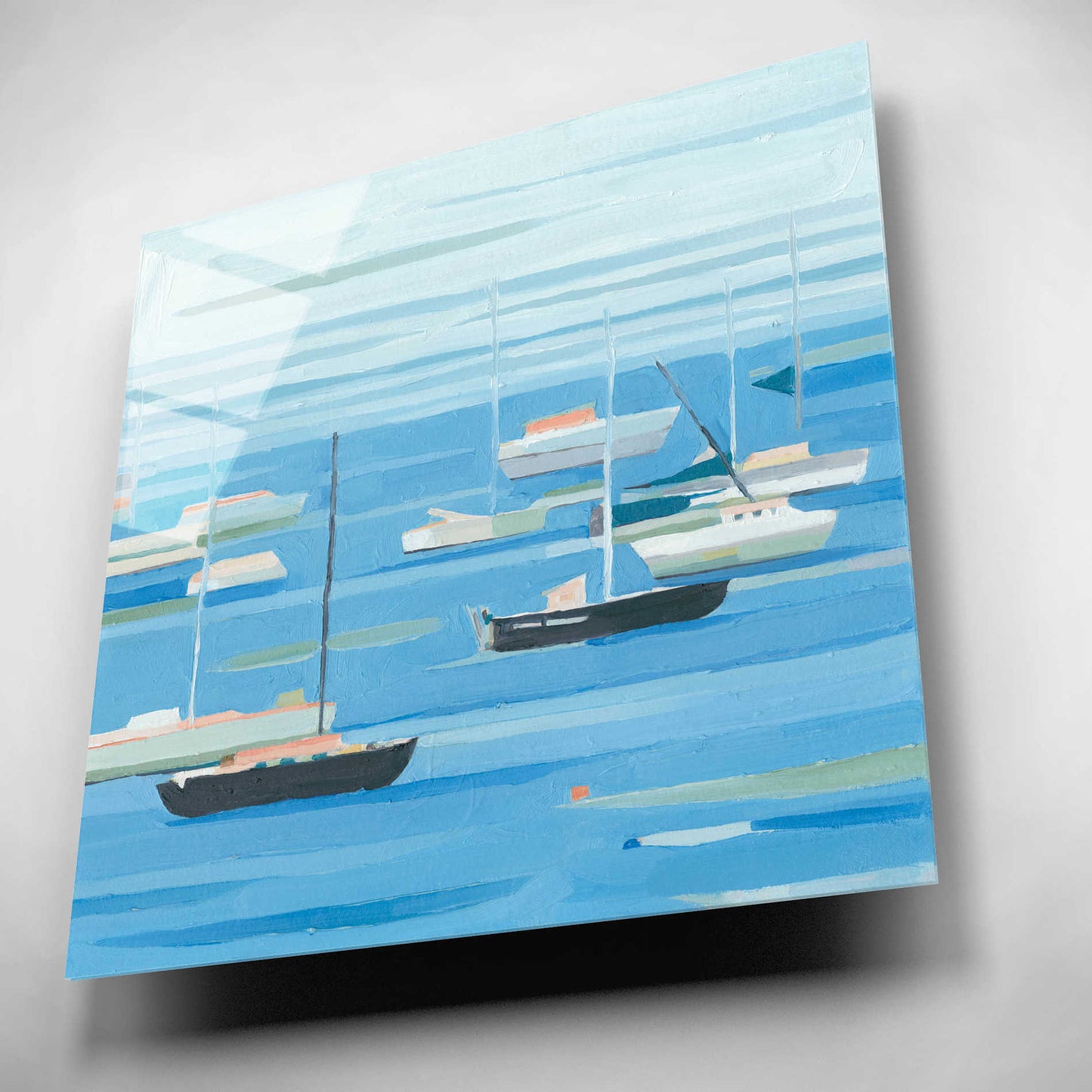 Epic Art 'Summer Regatta II' by Emma Scarvey, Acrylic Glass Wall Art,12x12