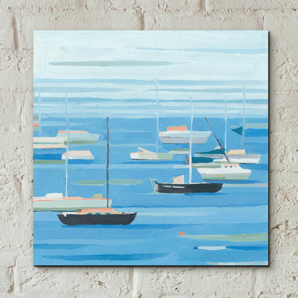 Epic Art 'Summer Regatta II' by Emma Scarvey, Acrylic Glass Wall Art,12x12