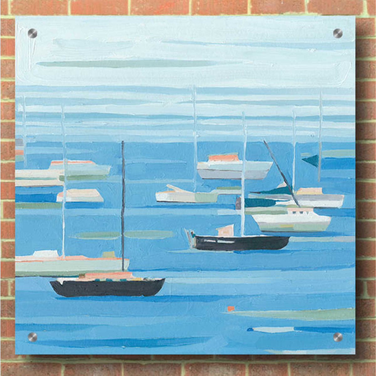 Epic Art 'Summer Regatta II' by Emma Scarvey, Acrylic Glass Wall Art,36x36