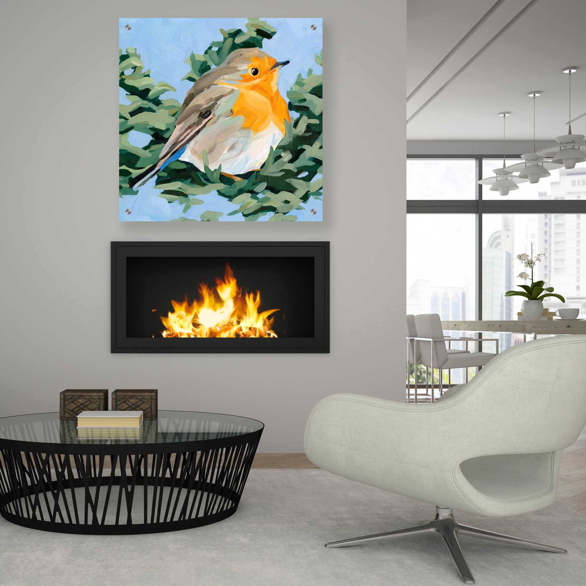 Epic Art 'Painterly Bird I' by Emma Scarvey, Acrylic Glass Wall Art,36x36