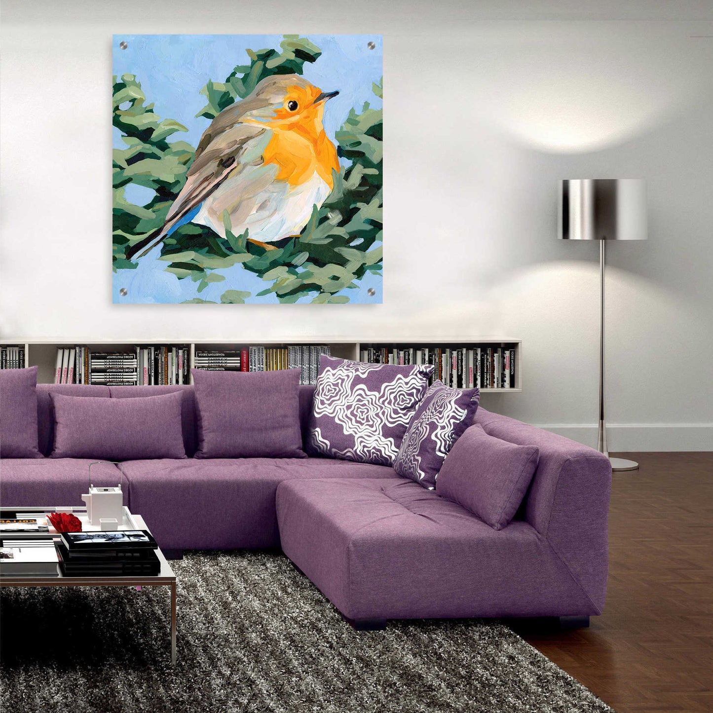 Epic Art 'Painterly Bird I' by Emma Scarvey, Acrylic Glass Wall Art,36x36