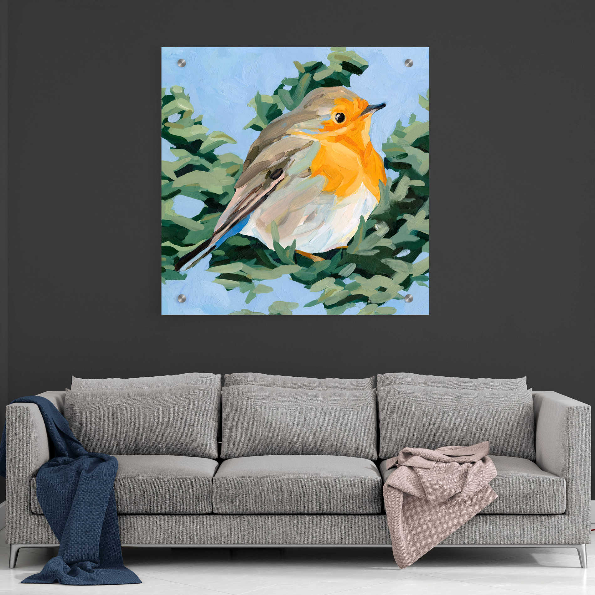 Epic Art 'Painterly Bird I' by Emma Scarvey, Acrylic Glass Wall Art,36x36