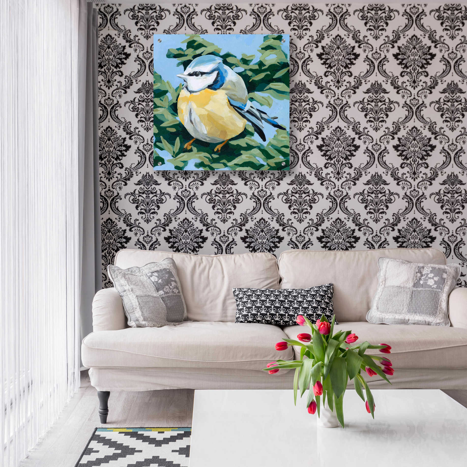 Epic Art 'Painterly Bird II' by Emma Scarvey, Acrylic Glass Wall Art,24x24