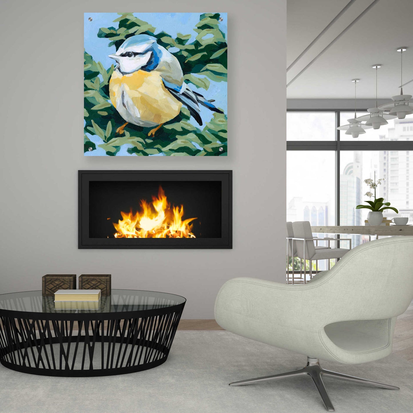 Epic Art 'Painterly Bird II' by Emma Scarvey, Acrylic Glass Wall Art,36x36