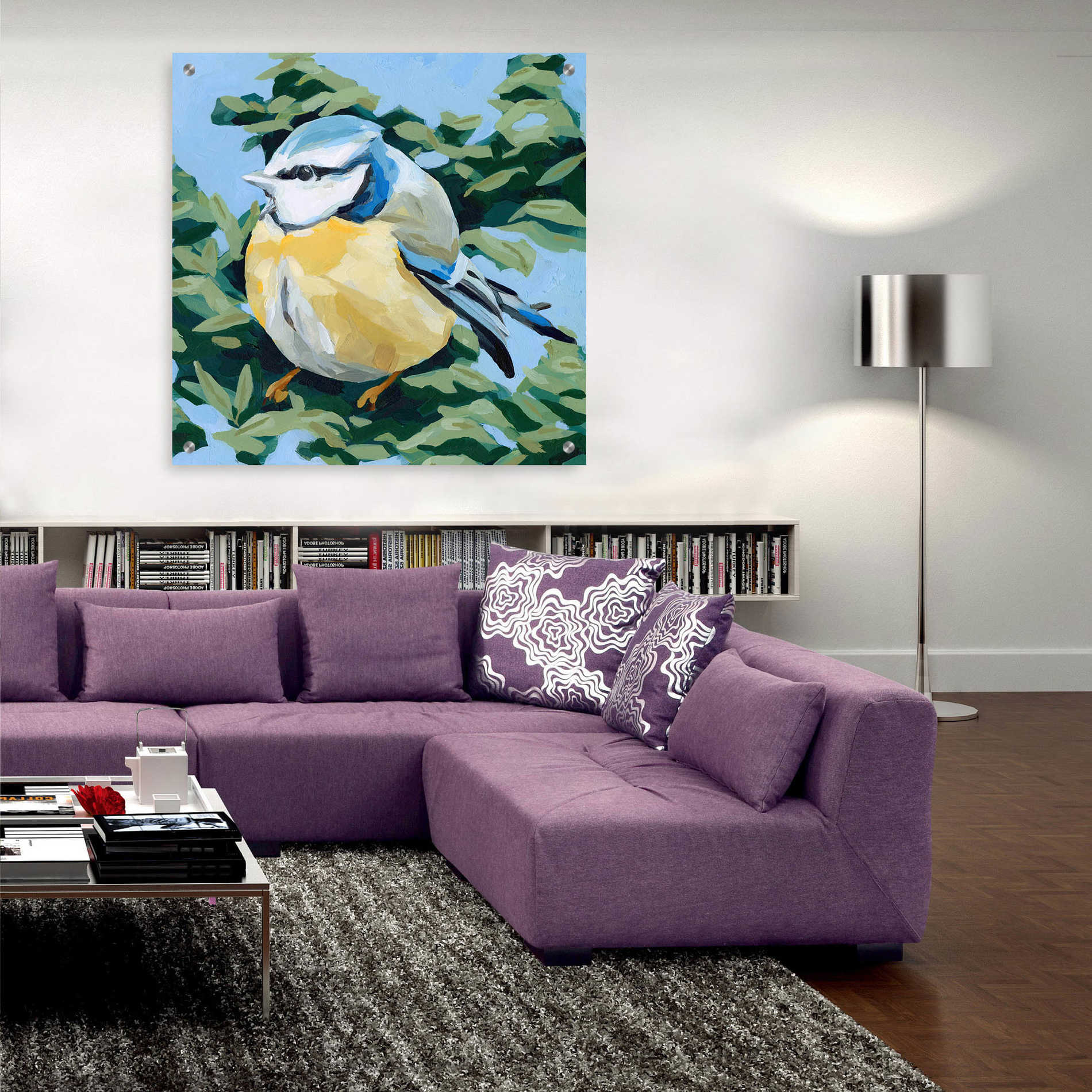 Epic Art 'Painterly Bird II' by Emma Scarvey, Acrylic Glass Wall Art,36x36