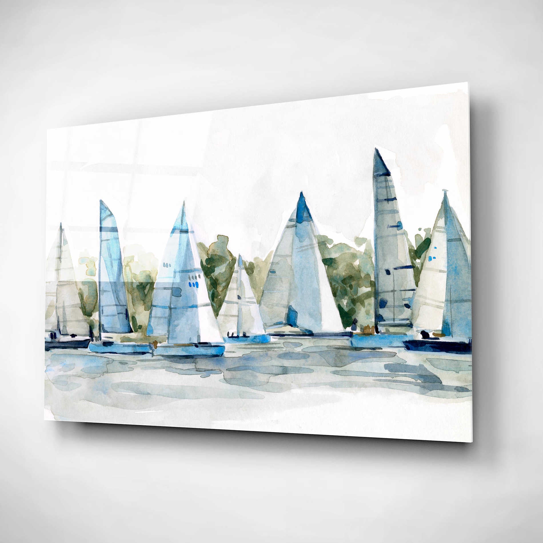 Epic Art 'Pastel Marina I' by Emma Scarvey, Acrylic Glass Wall Art,16x12