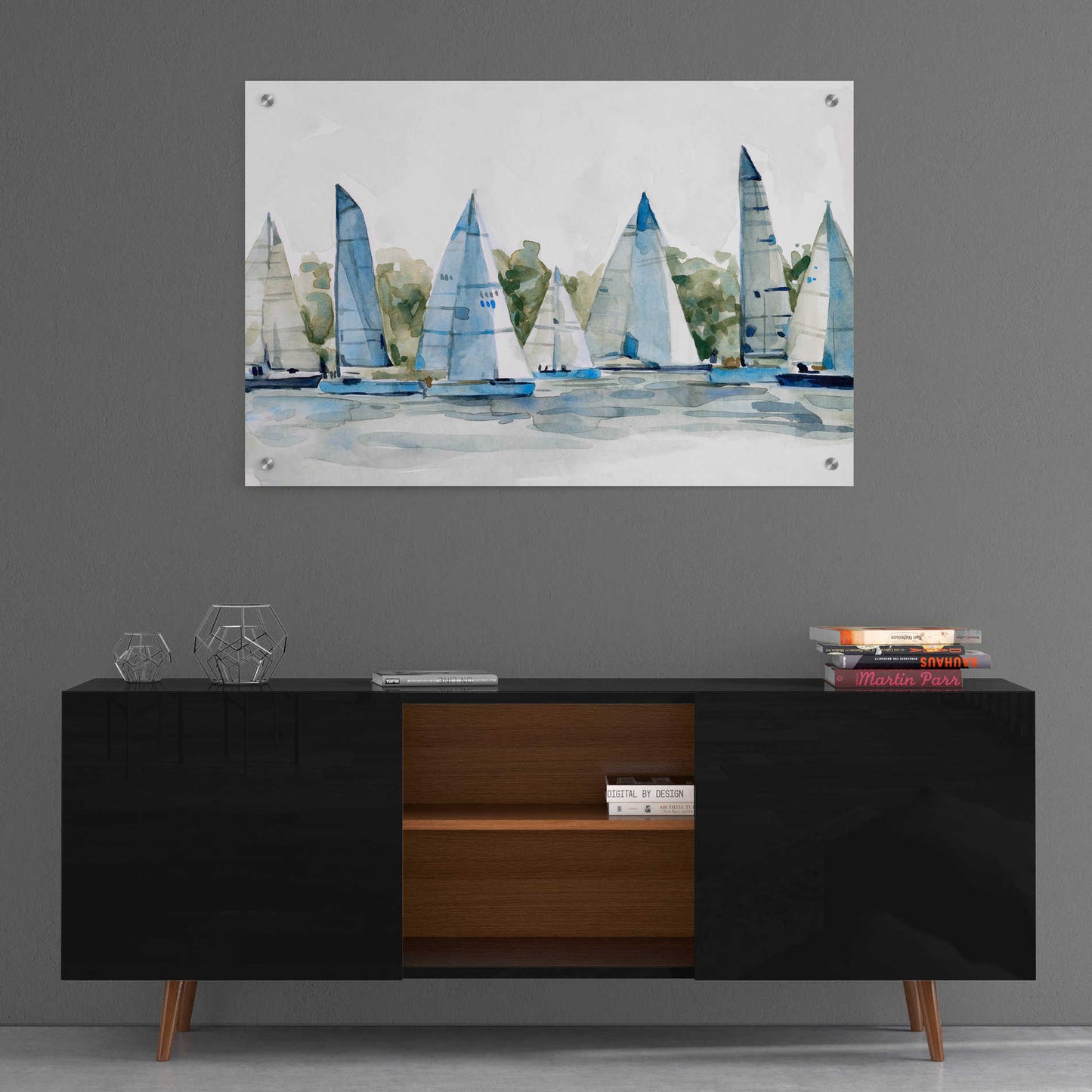 Epic Art 'Pastel Marina I' by Emma Scarvey, Acrylic Glass Wall Art,36x24