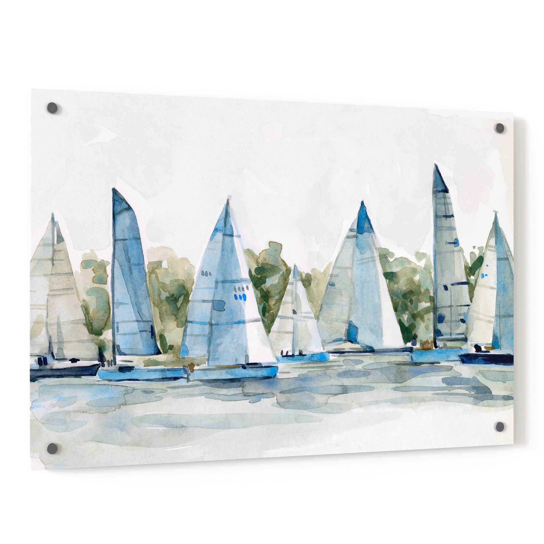 Epic Art 'Pastel Marina I' by Emma Scarvey, Acrylic Glass Wall Art,36x24