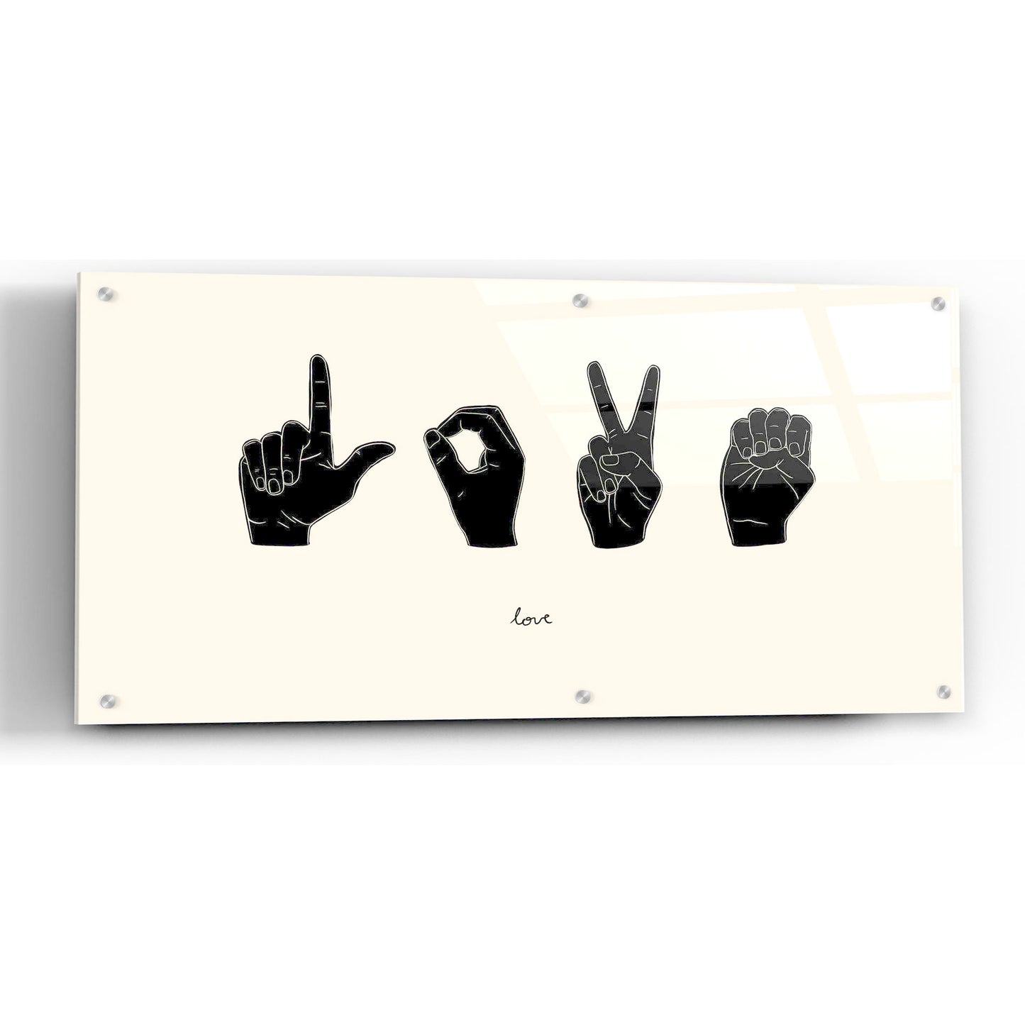 Epic Art 'Sign Language IV' by Emma Scarvey, Acrylic Glass Wall Art,24x12