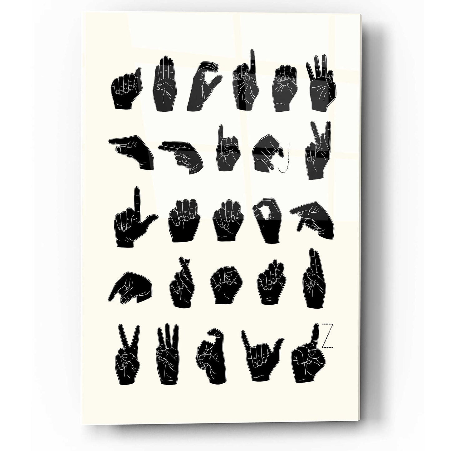 Epic Art 'Sign Language I' by Emma Scarvey, Acrylic Glass Wall Art,12x16