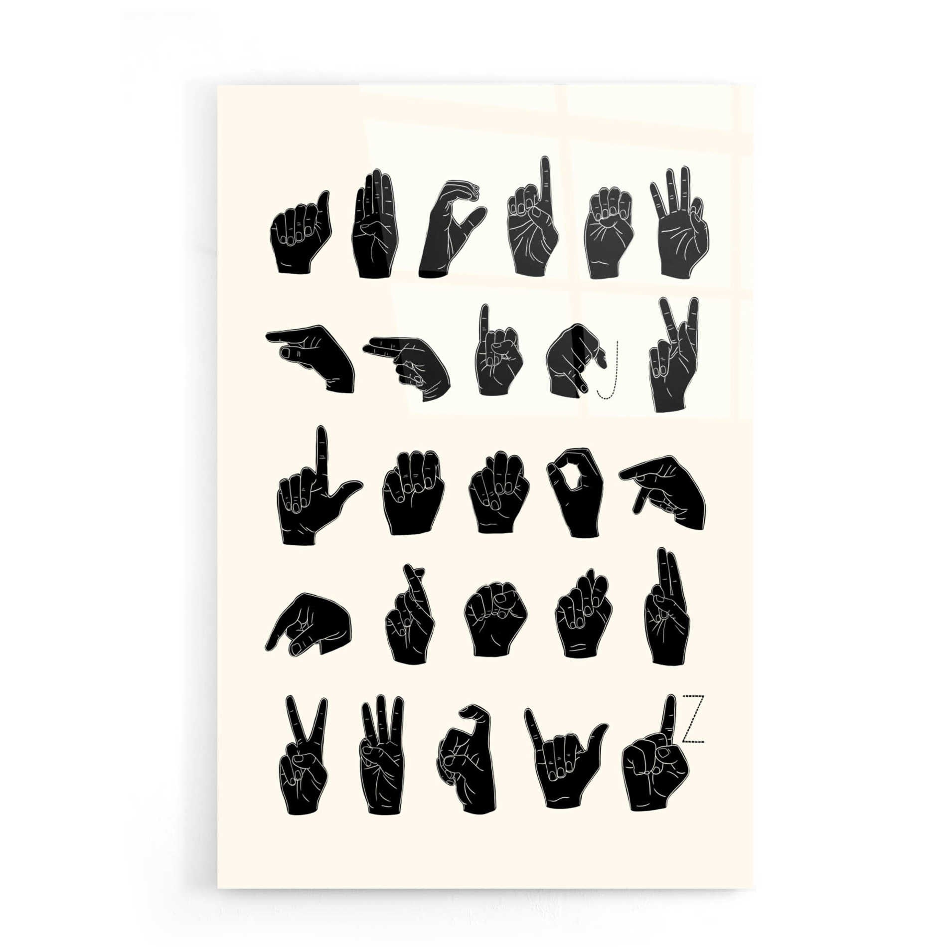 Epic Art 'Sign Language I' by Emma Scarvey, Acrylic Glass Wall Art,16x24