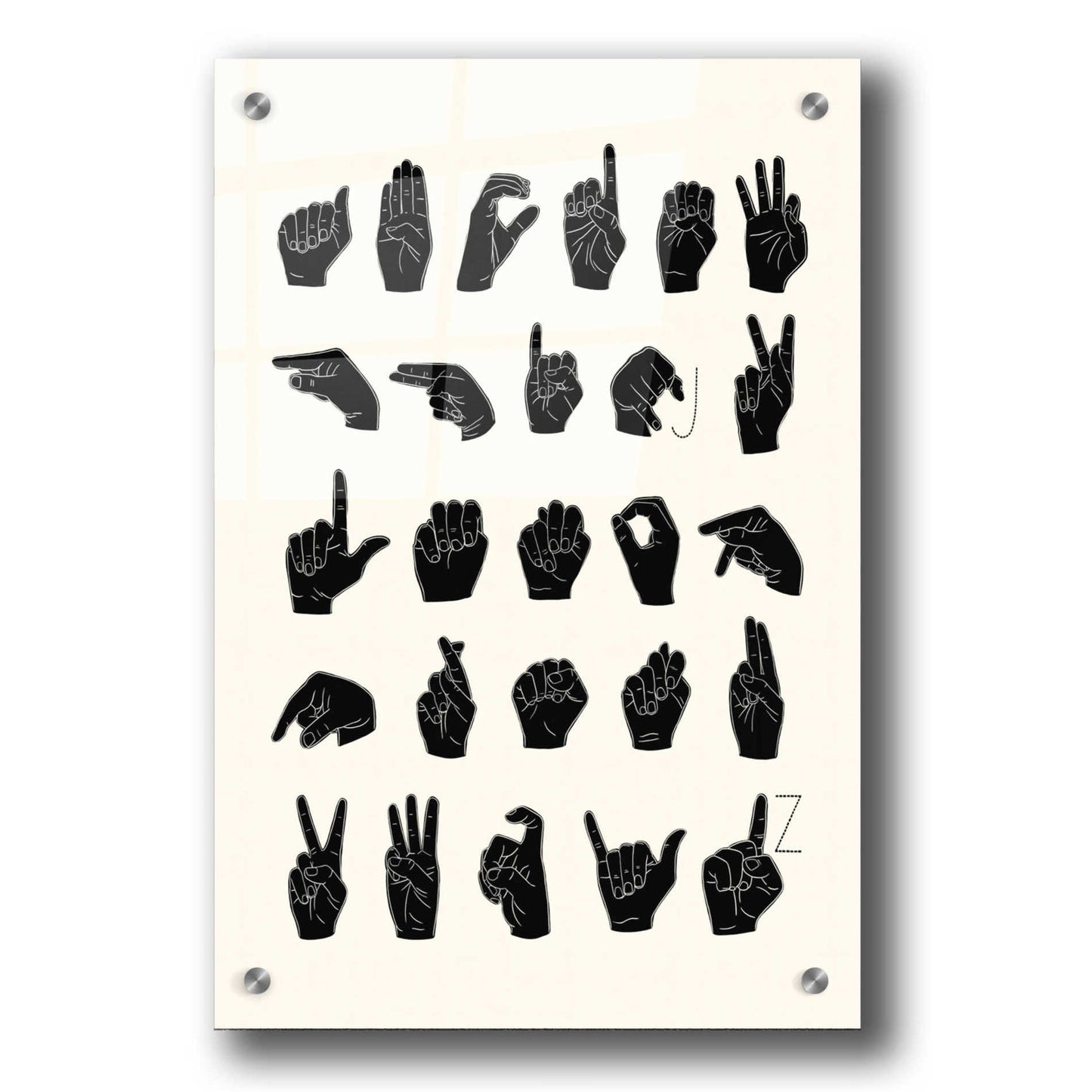 Epic Art 'Sign Language I' by Emma Scarvey, Acrylic Glass Wall Art,24x36