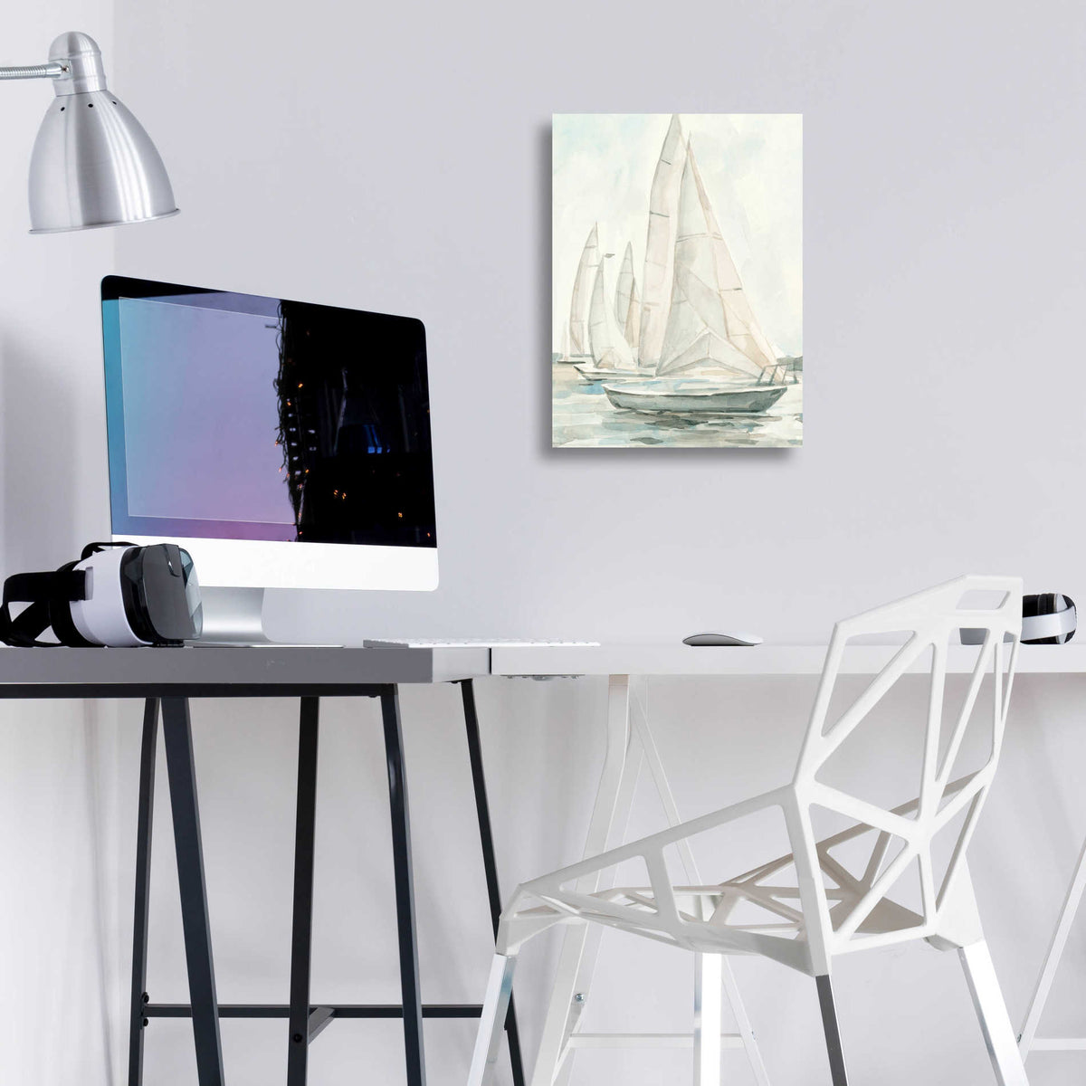 Epic Art 'Soft Sail II' by Emma Scarvey, Acrylic Glass Wall Art,12x16