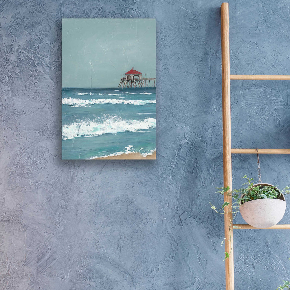 Epic Art 'Fishing Pier Diptych I' by Jade Reynolds, Acrylic Glass Wall Art,16x24