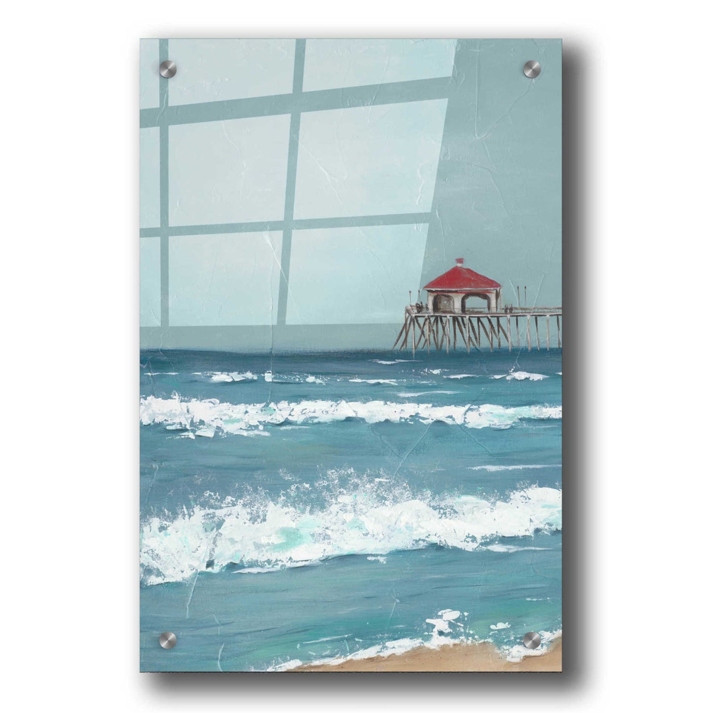Epic Art 'Fishing Pier Diptych I' by Jade Reynolds, Acrylic Glass Wall Art,24x36