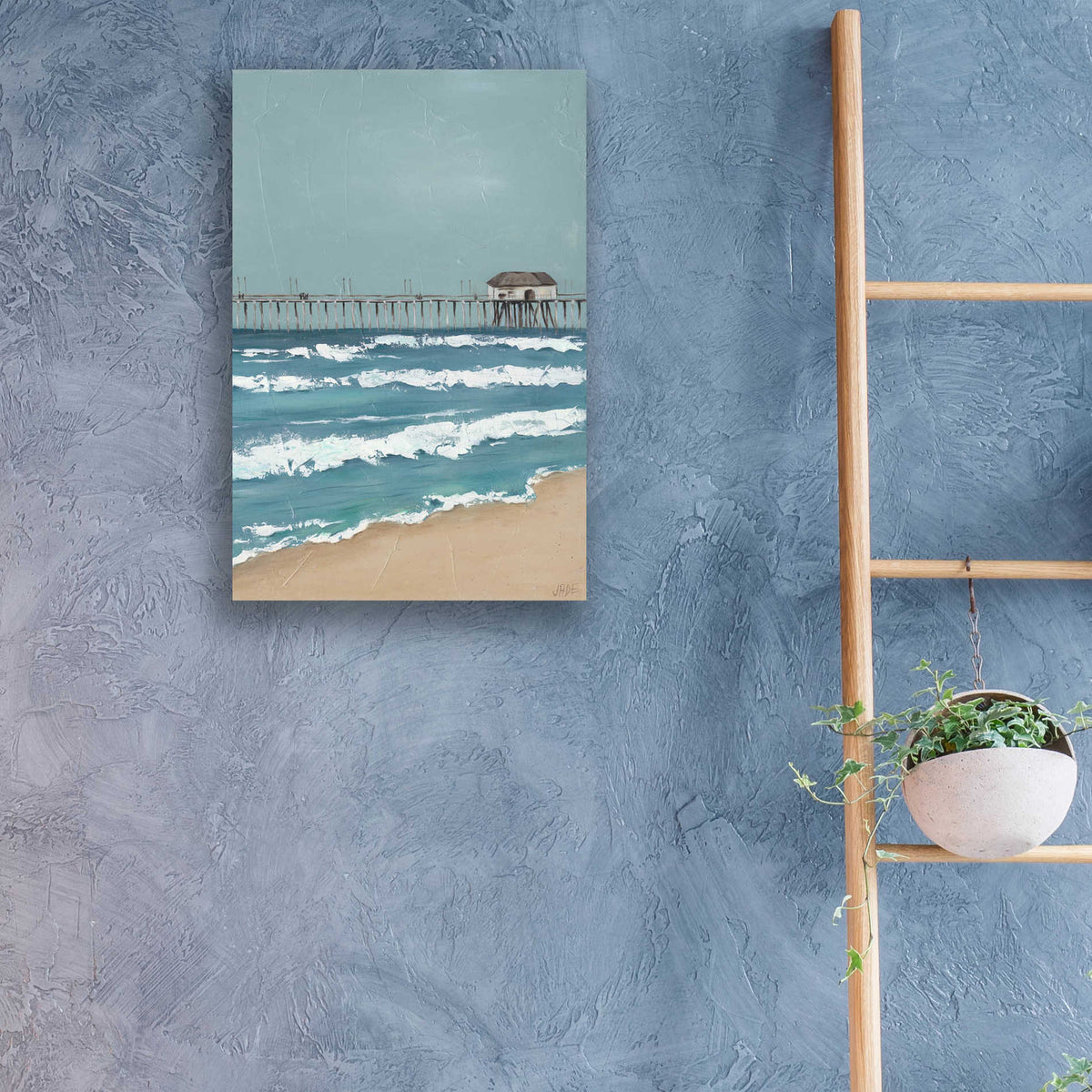 Epic Art 'Fishing Pier Diptych II' by Jade Reynolds, Acrylic Glass Wall Art,16x24