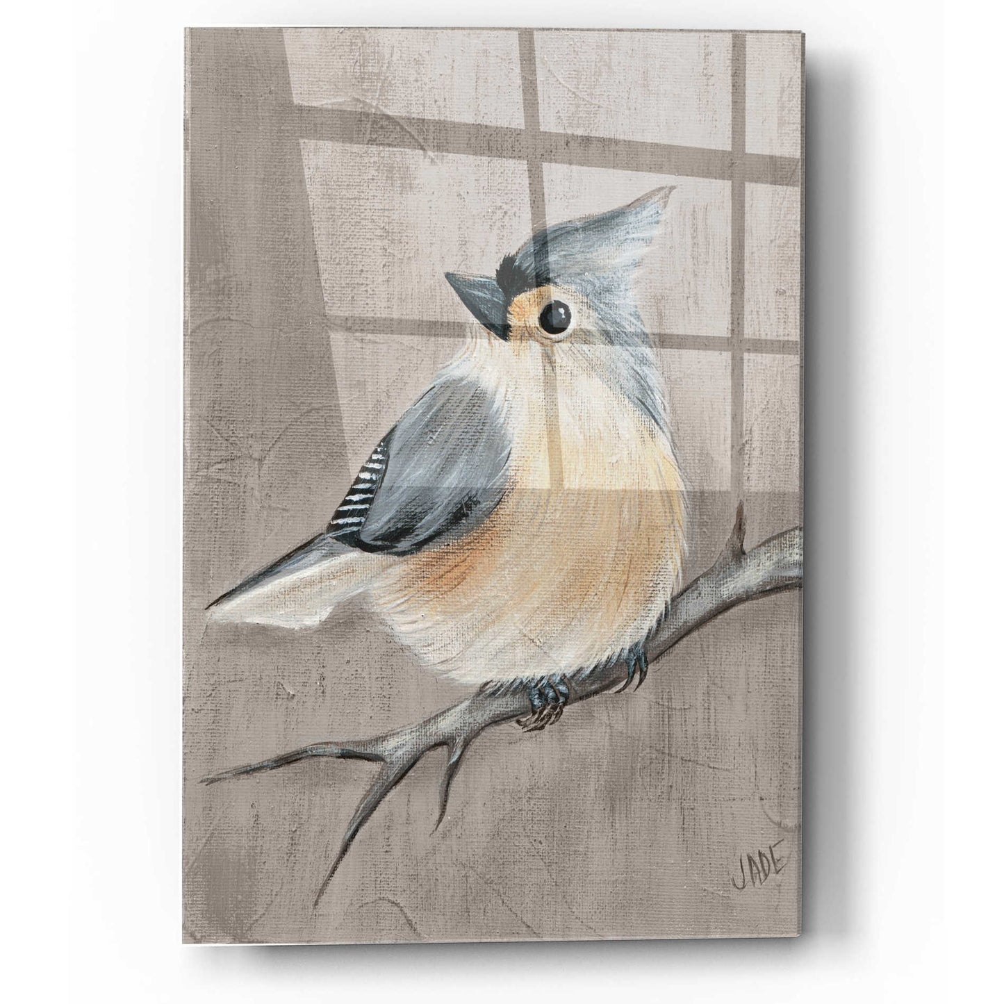 Epic Art 'Winter Bird I' by Jade Reynolds, Acrylic Glass Wall Art,12x16