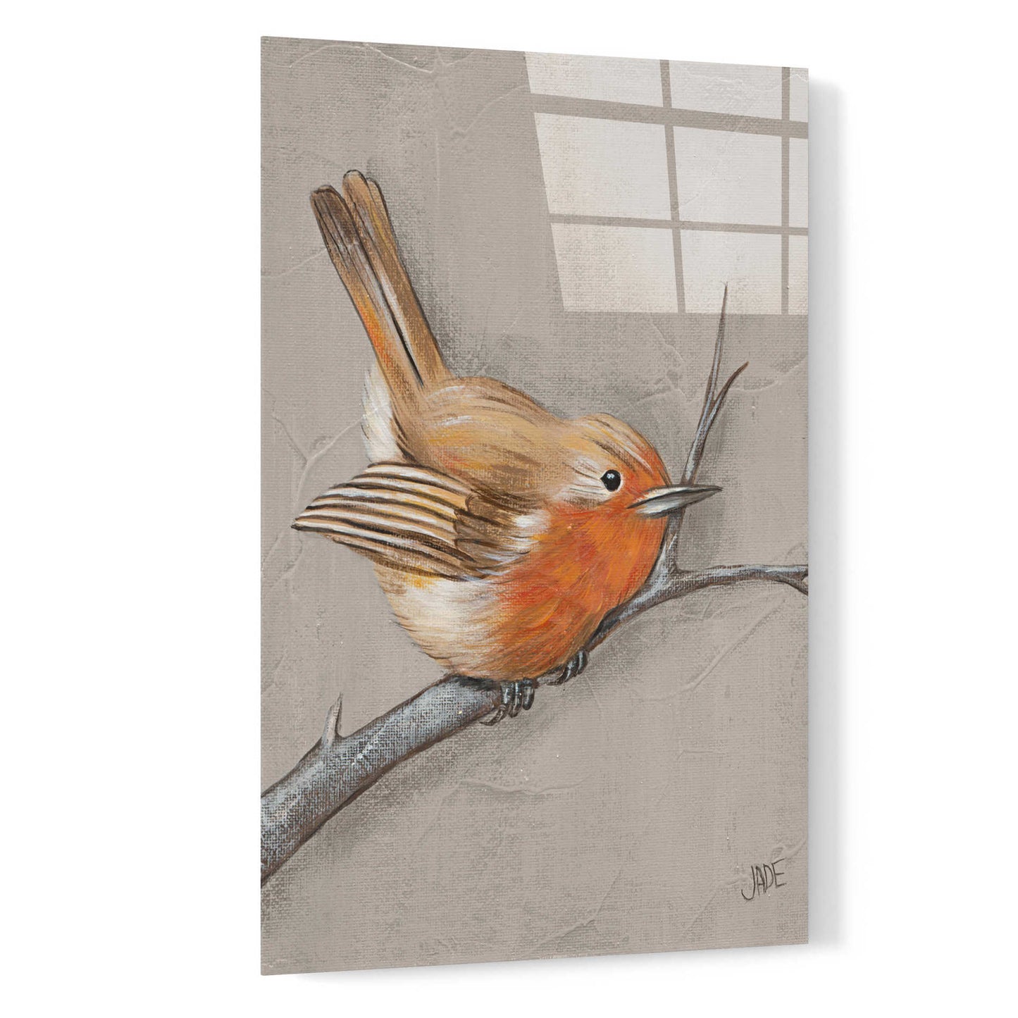 Epic Art 'Winter Bird II' by Jade Reynolds, Acrylic Glass Wall Art,16x24