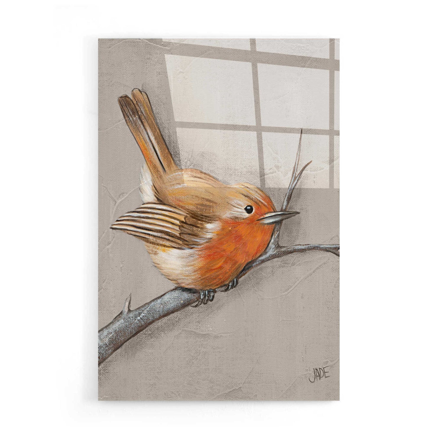 Epic Art 'Winter Bird II' by Jade Reynolds, Acrylic Glass Wall Art,16x24