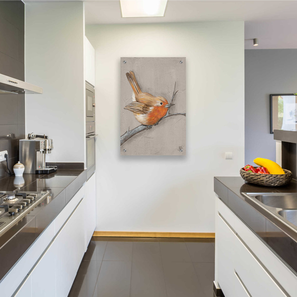 Epic Art 'Winter Bird II' by Jade Reynolds, Acrylic Glass Wall Art,24x36