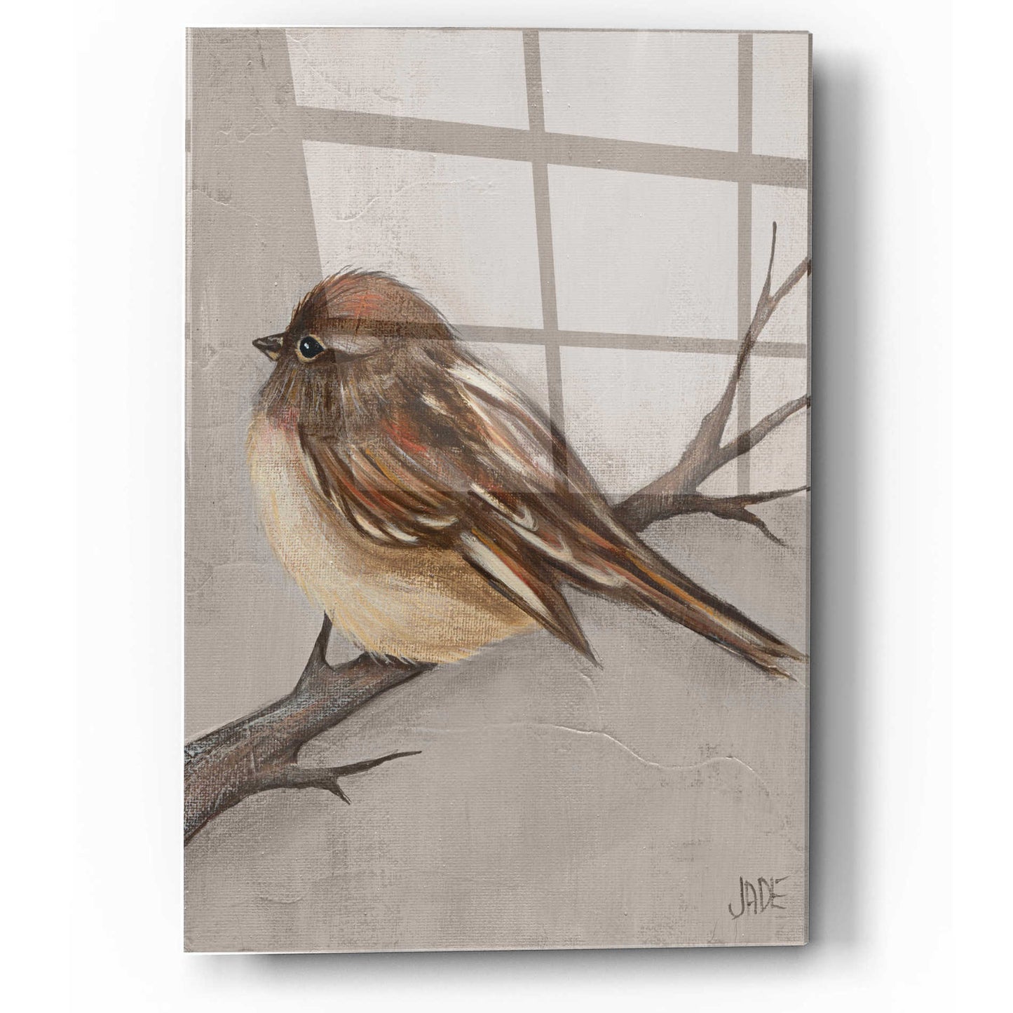 Epic Art 'Winter Bird III' by Jade Reynolds, Acrylic Glass Wall Art,12x16