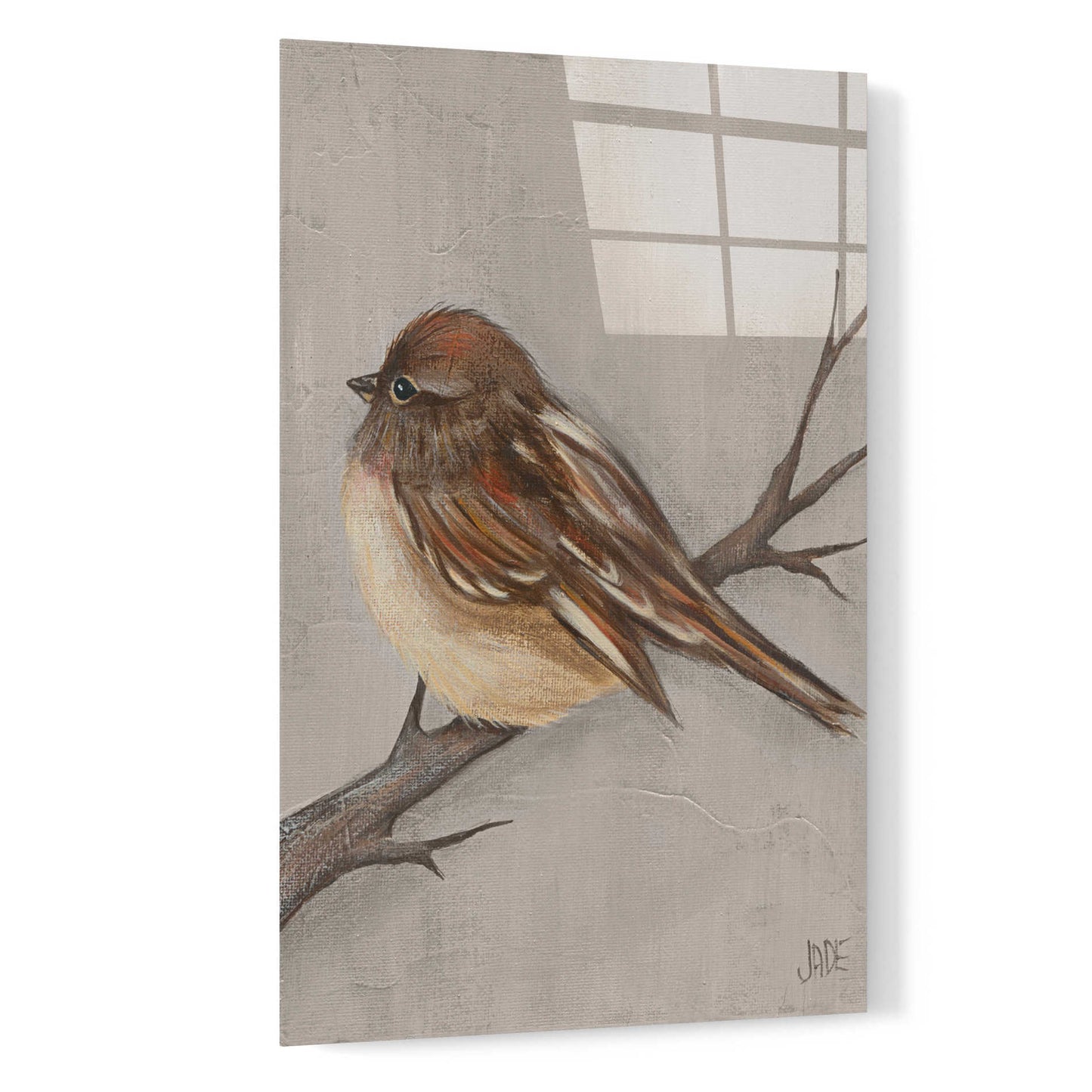 Epic Art 'Winter Bird III' by Jade Reynolds, Acrylic Glass Wall Art,16x24