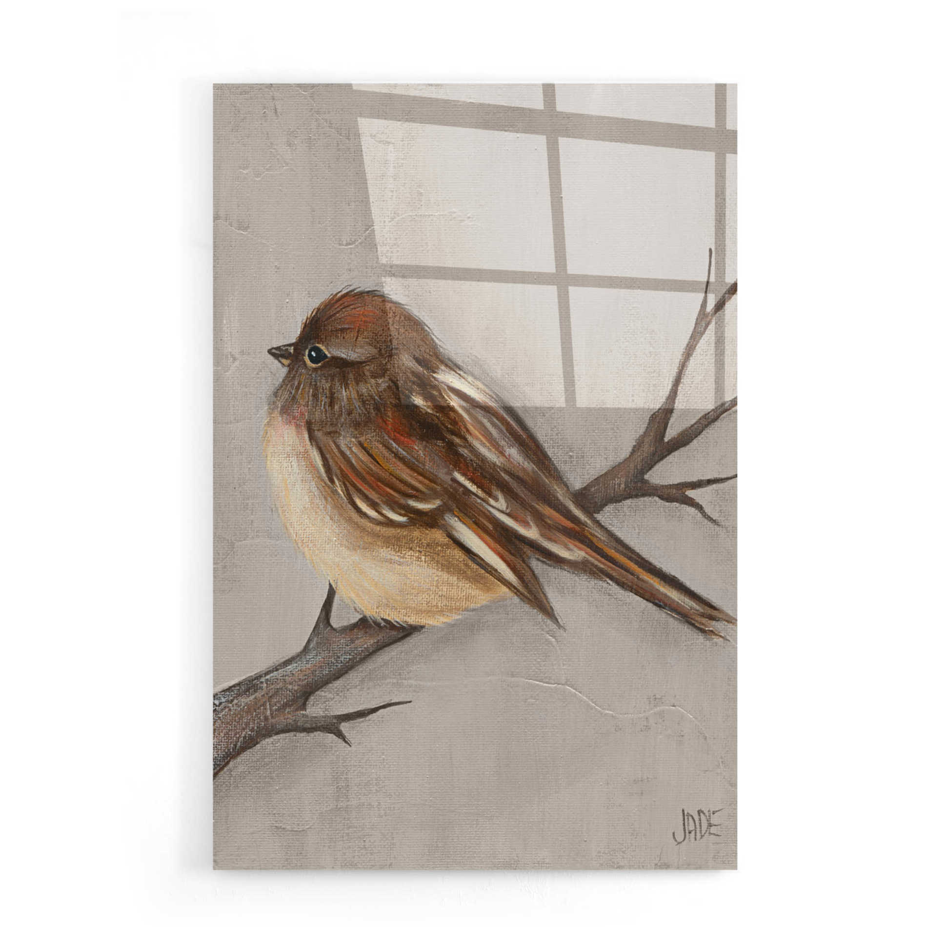 Epic Art 'Winter Bird III' by Jade Reynolds, Acrylic Glass Wall Art,16x24