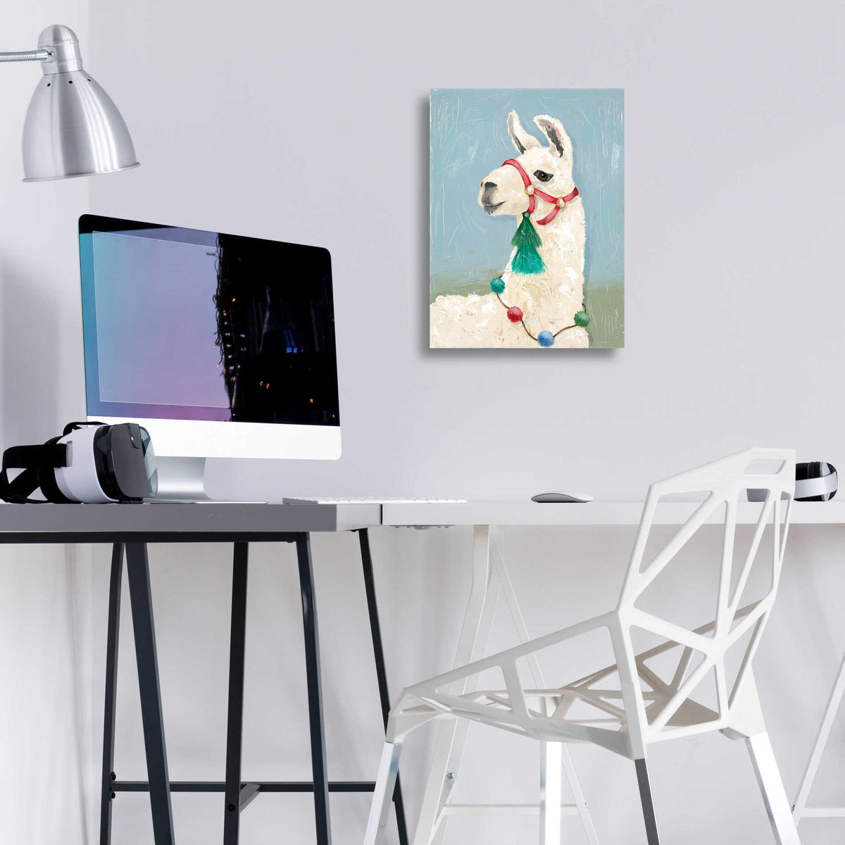 Epic Art 'Painted Llama I' by Jade Reynolds, Acrylic Glass Wall Art,12x16