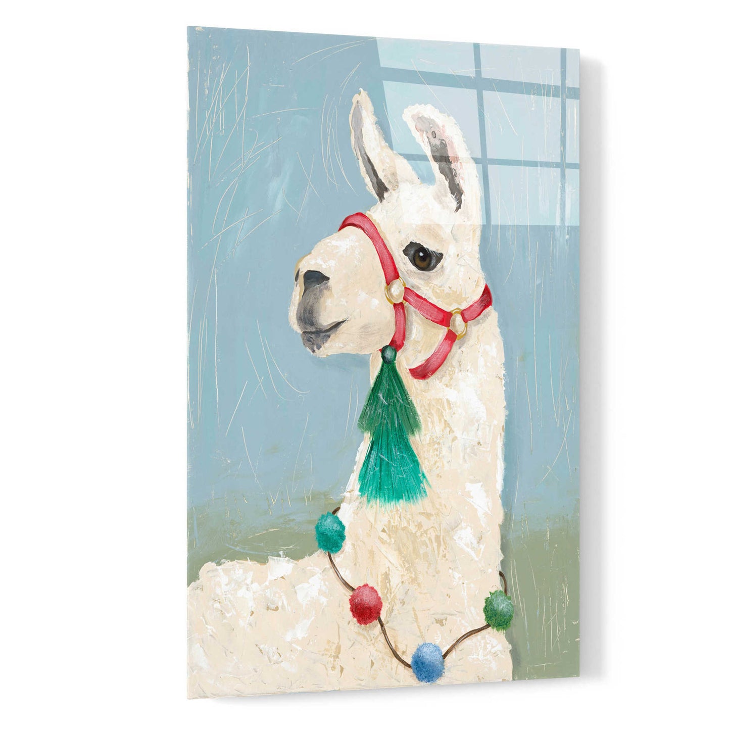 Epic Art 'Painted Llama I' by Jade Reynolds, Acrylic Glass Wall Art,16x24