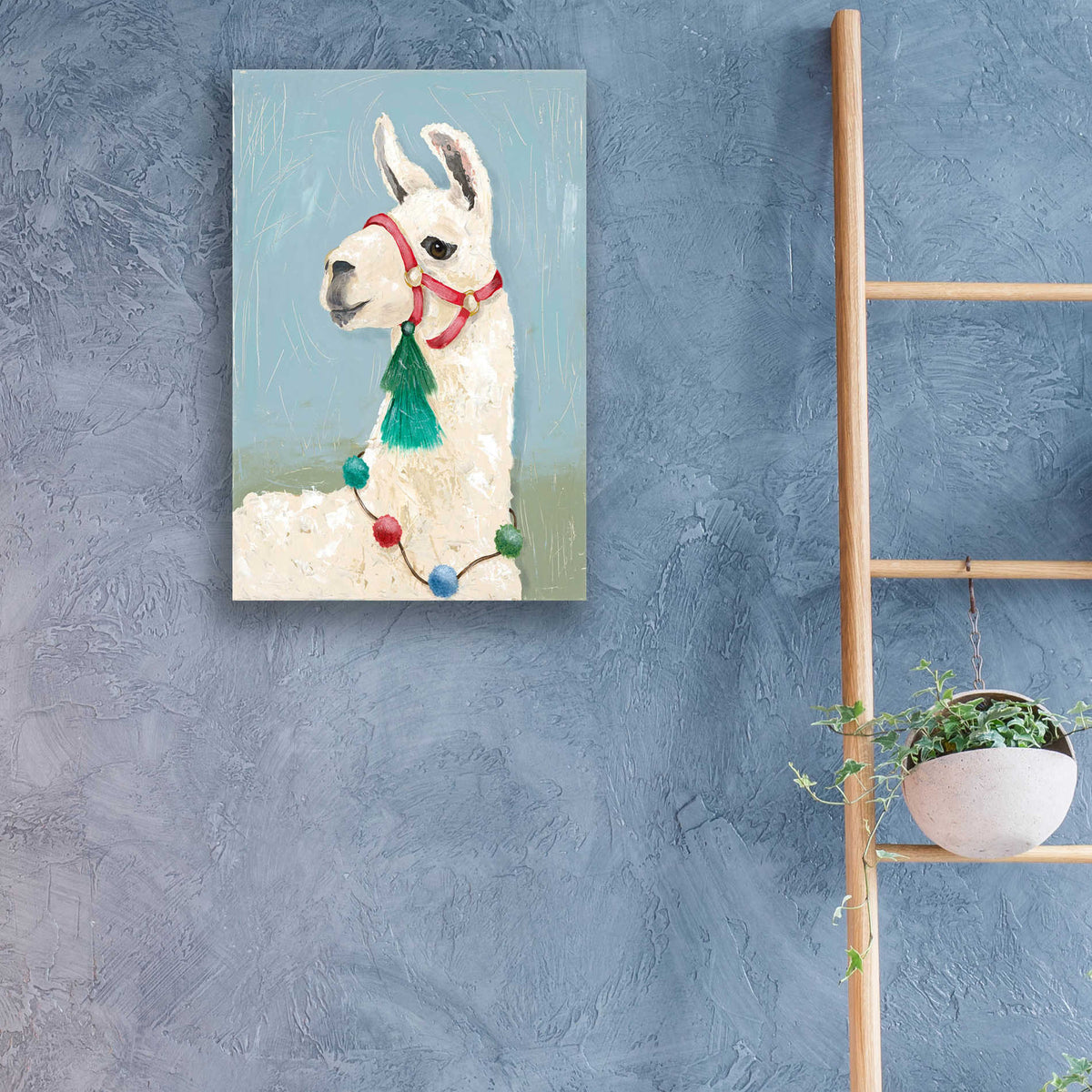 Epic Art 'Painted Llama I' by Jade Reynolds, Acrylic Glass Wall Art,16x24