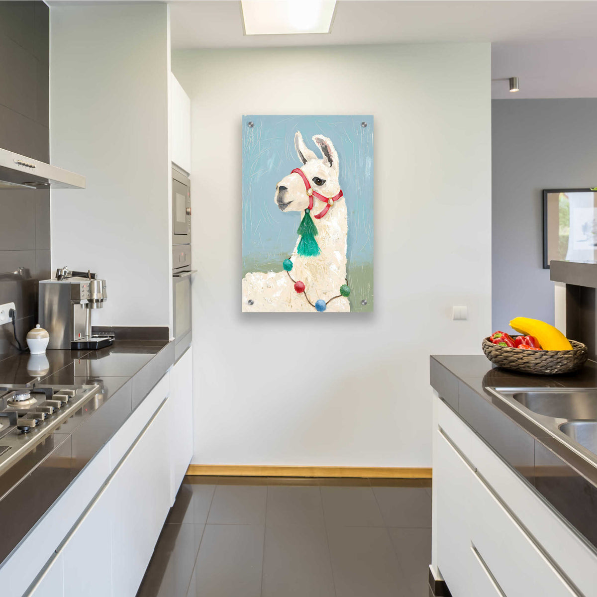 Epic Art 'Painted Llama I' by Jade Reynolds, Acrylic Glass Wall Art,24x36