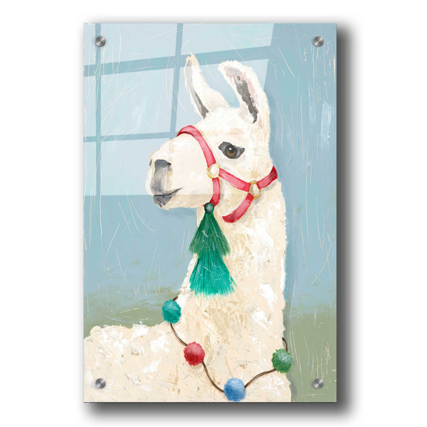 Epic Art 'Painted Llama I' by Jade Reynolds, Acrylic Glass Wall Art,24x36