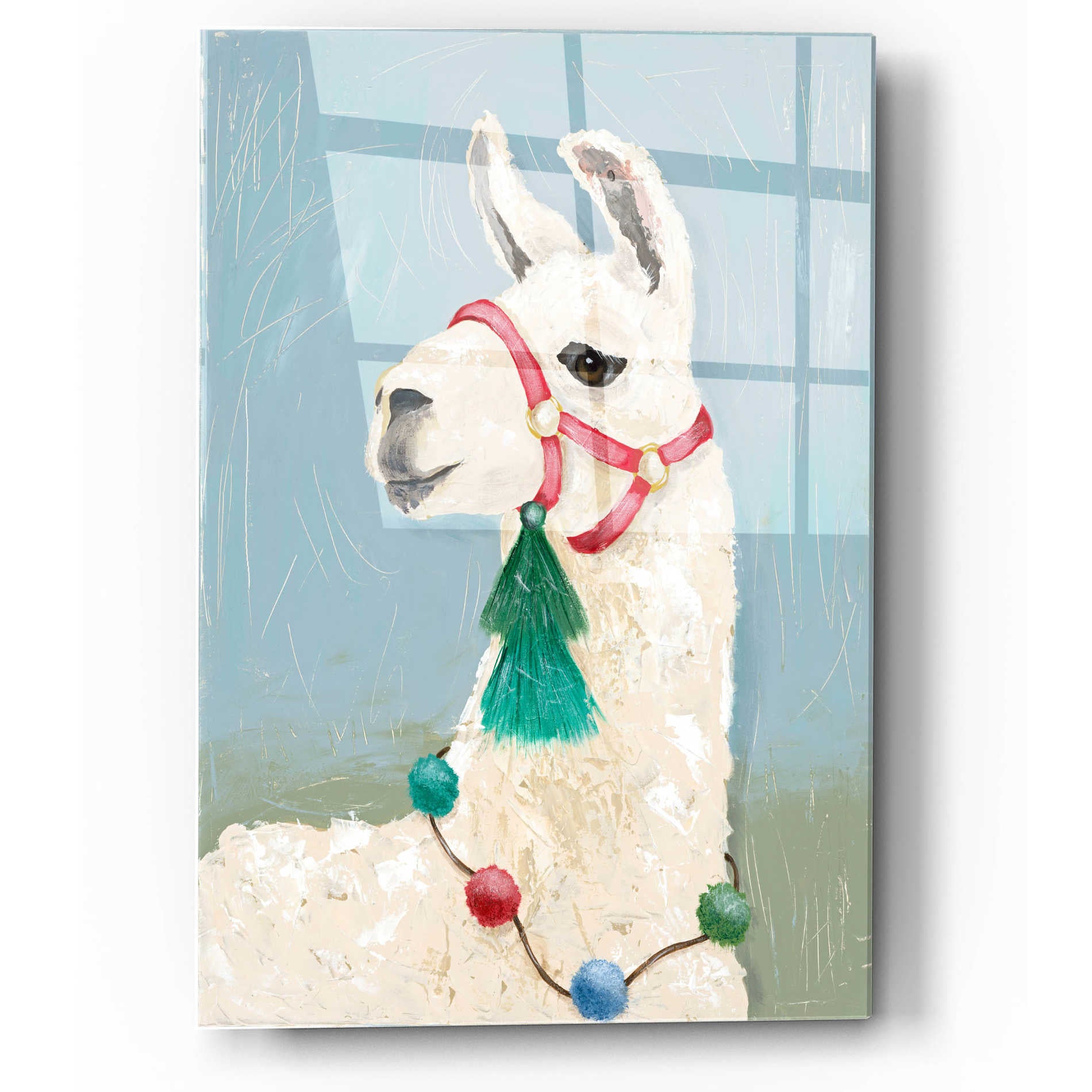 Epic Art 'Painted Llama I' by Jade Reynolds, Acrylic Glass Wall Art