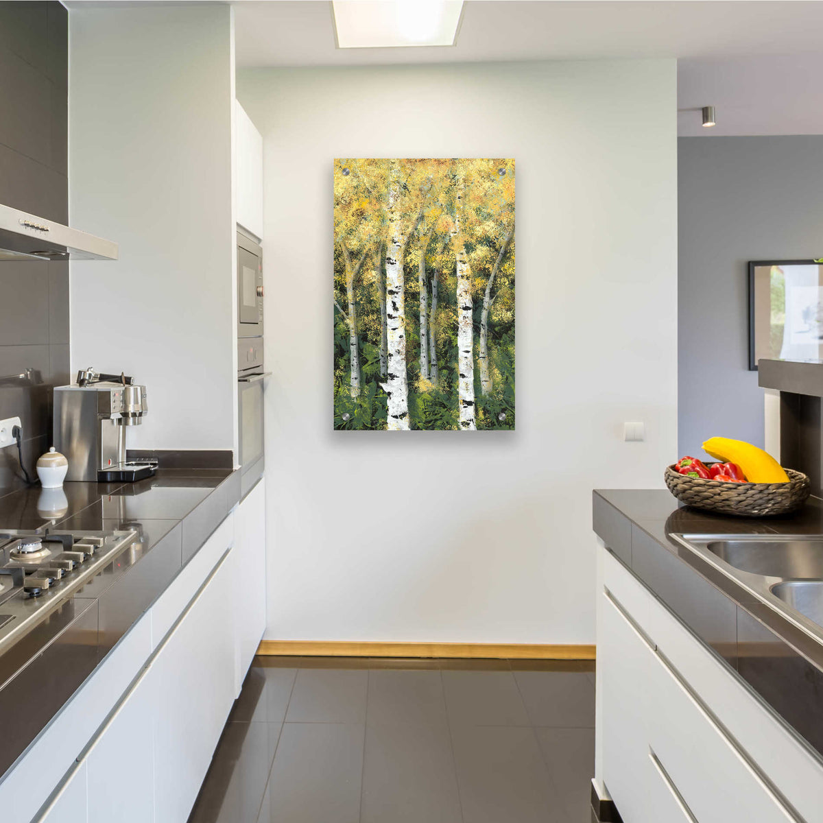 Epic Art 'Birch Treeline II' by Jade Reynolds, Acrylic Glass Wall Art,24x36